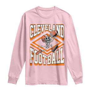 Funny Skeleton Dark Football Long Sleeve Shirt CFBB Fan Gift TS12 Light Pink Print Your Wear