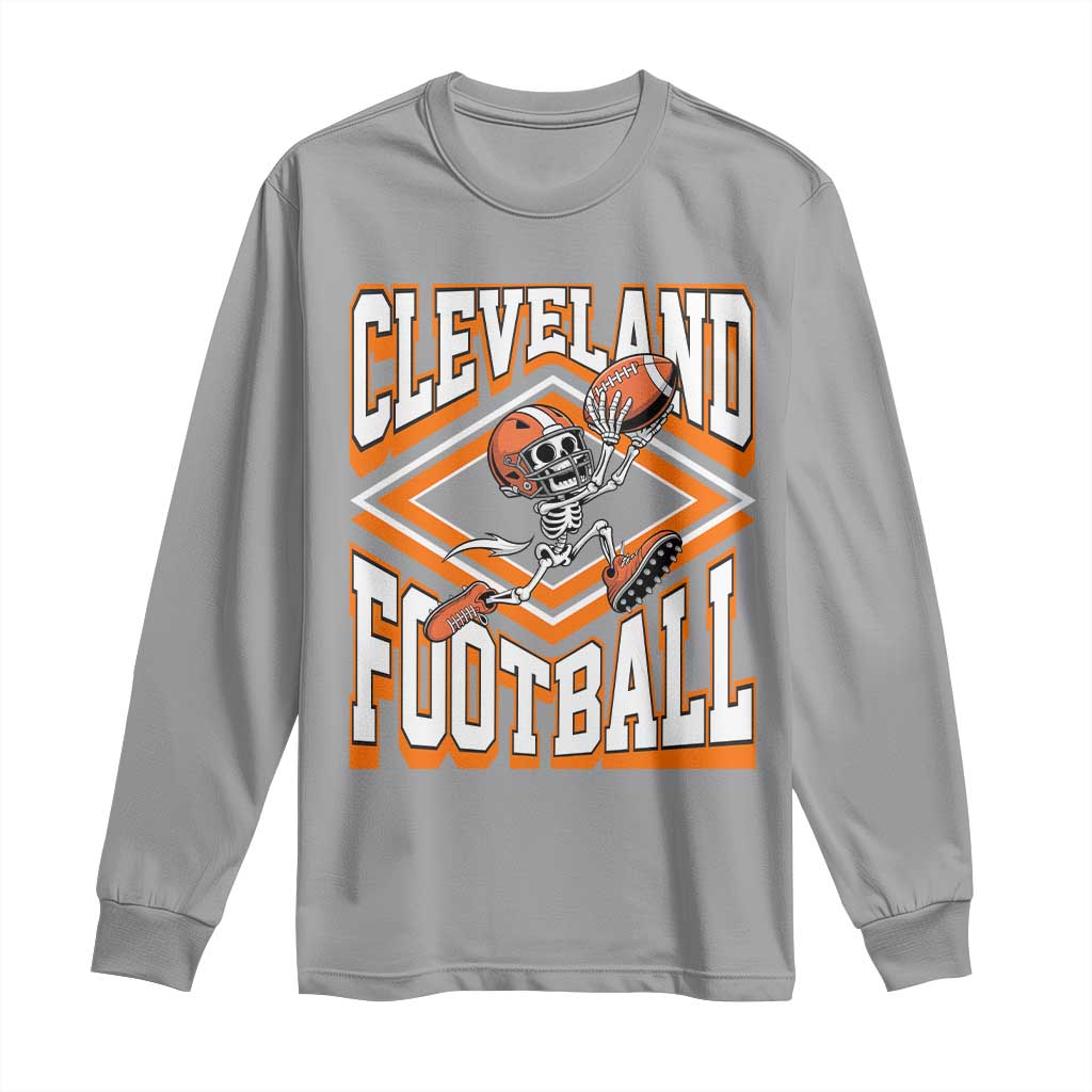 Funny Skeleton Dark Football Long Sleeve Shirt CFBB Fan Gift TS12 Sport Gray Print Your Wear