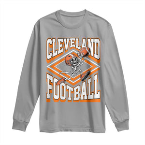 Funny Skeleton Dark Football Long Sleeve Shirt CFBB Fan Gift TS12 Sport Gray Print Your Wear