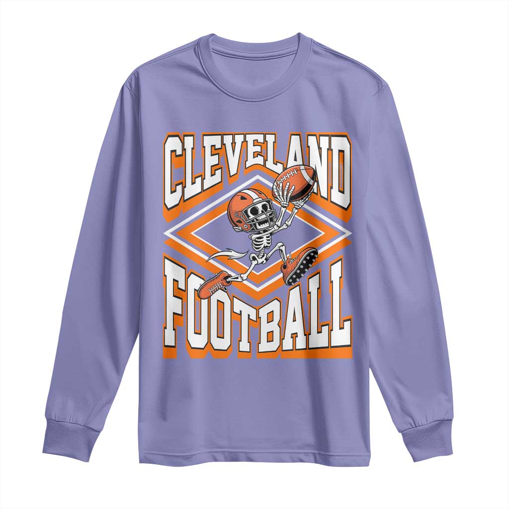 Funny Skeleton Dark Football Long Sleeve Shirt CFBB Fan Gift TS12 Violet Print Your Wear