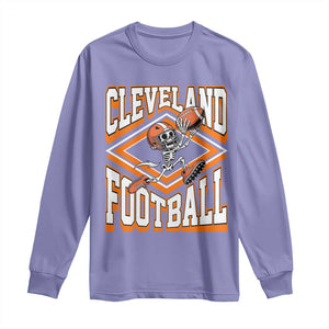 Funny Skeleton Dark Football Long Sleeve Shirt CFBB Fan Gift TS12 Violet Print Your Wear