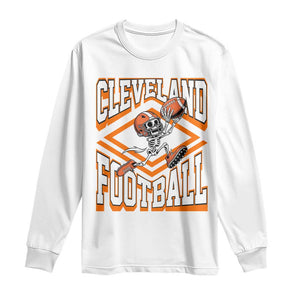 Funny Skeleton Dark Football Long Sleeve Shirt CFBB Fan Gift TS12 White Print Your Wear