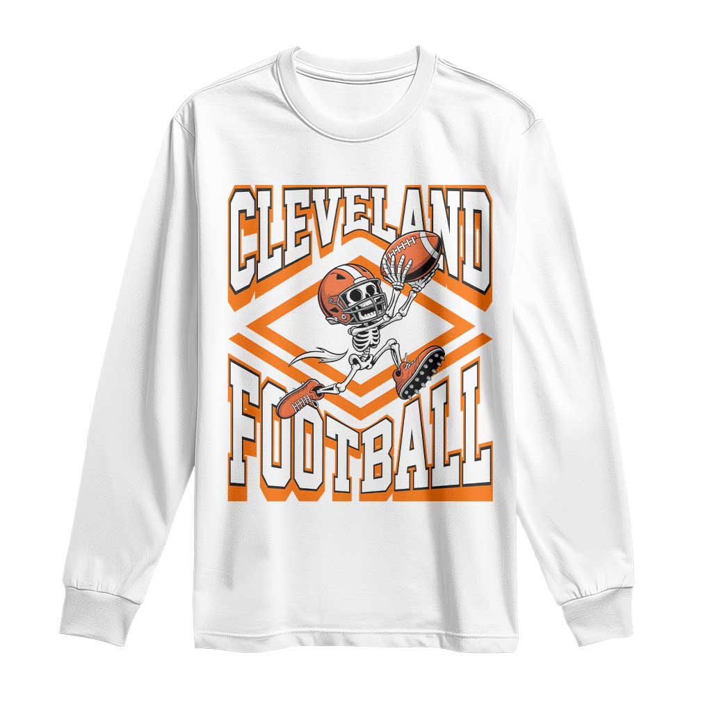 Funny Skeleton Dark Football Long Sleeve Shirt CFBB Fan Gift TS12 White Print Your Wear