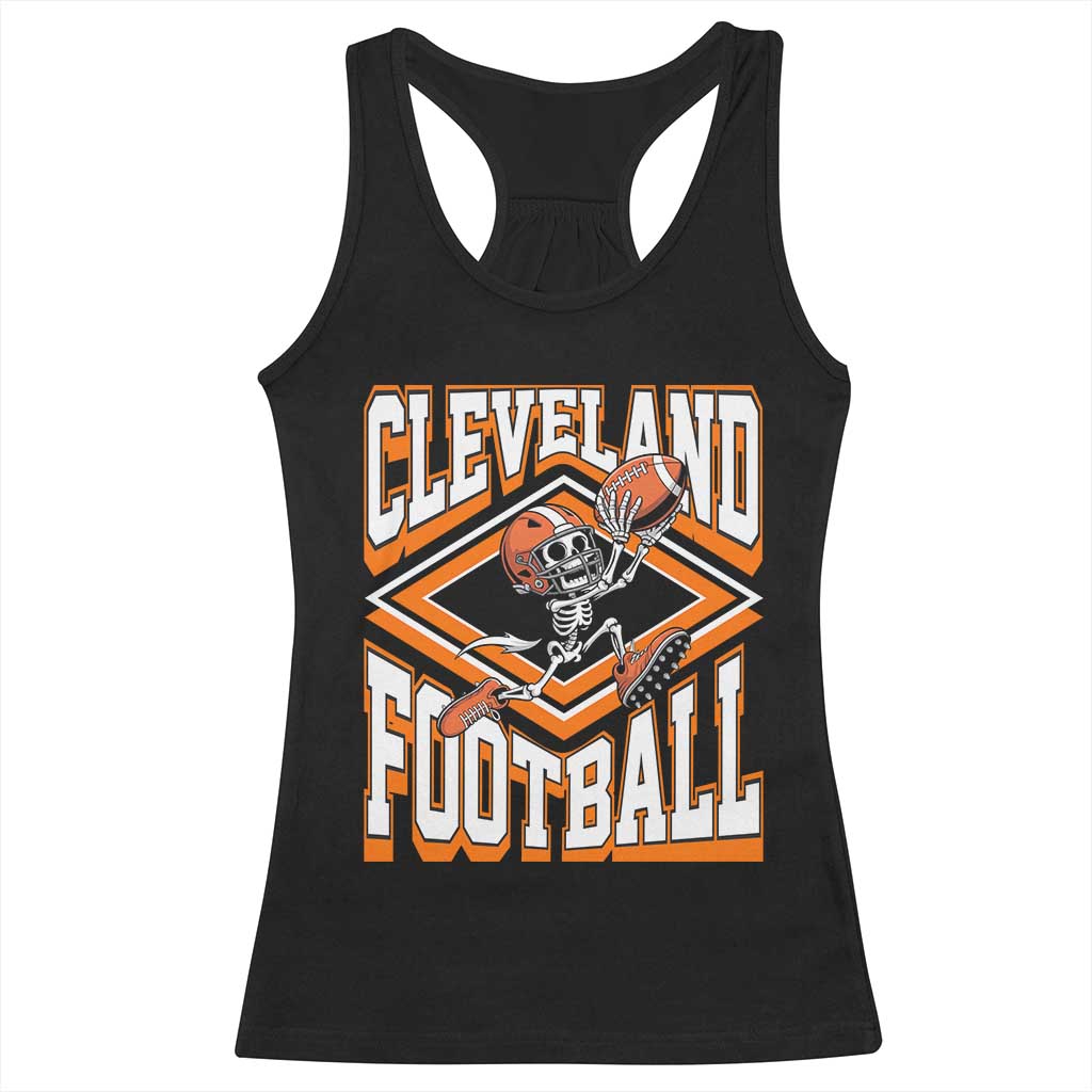 Funny Skeleton Dark Football Racerback Tank Top CFBB Fan Gift TS12 Black Print Your Wear