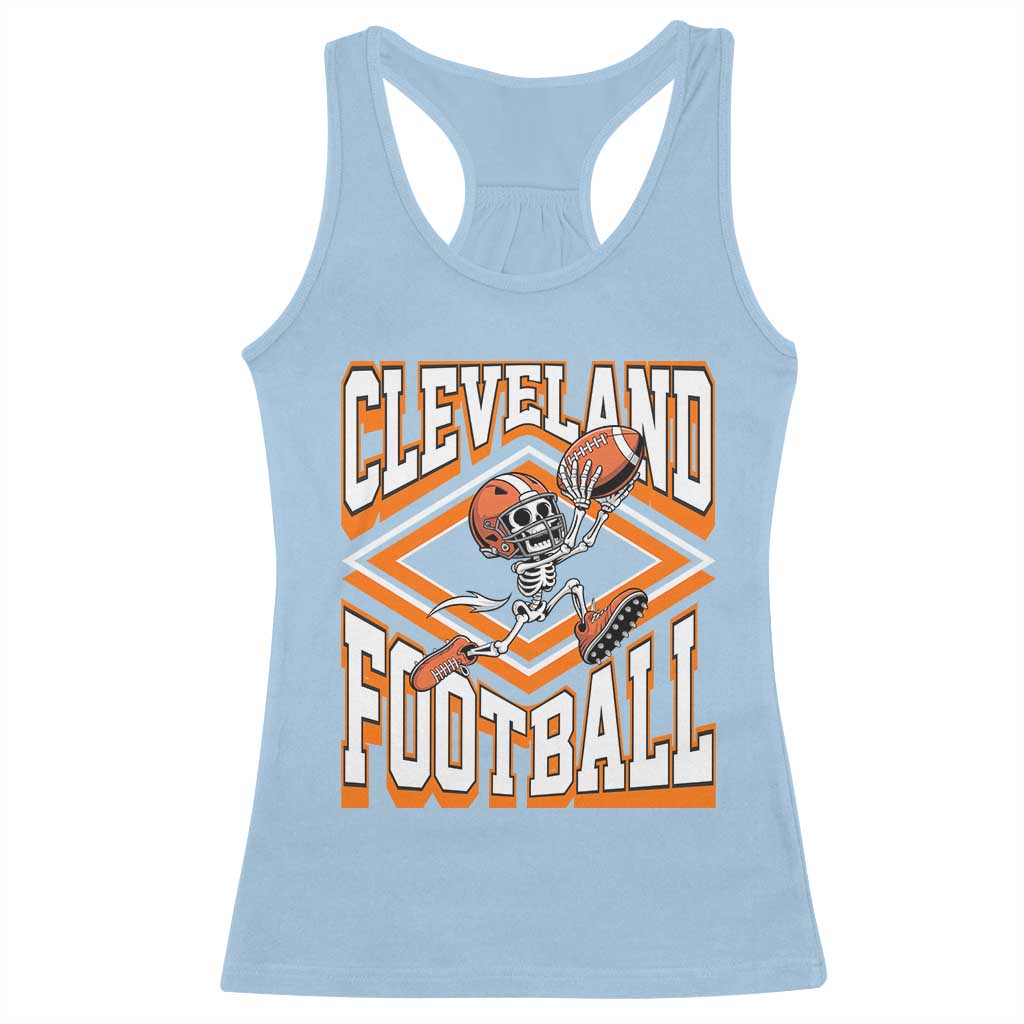 Funny Skeleton Dark Football Racerback Tank Top CFBB Fan Gift TS12 Light Blue Print Your Wear