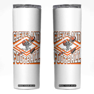 Funny Skeleton Dark Football Skinny Tumbler CFBB Fan Gift TS12 White Print Your Wear