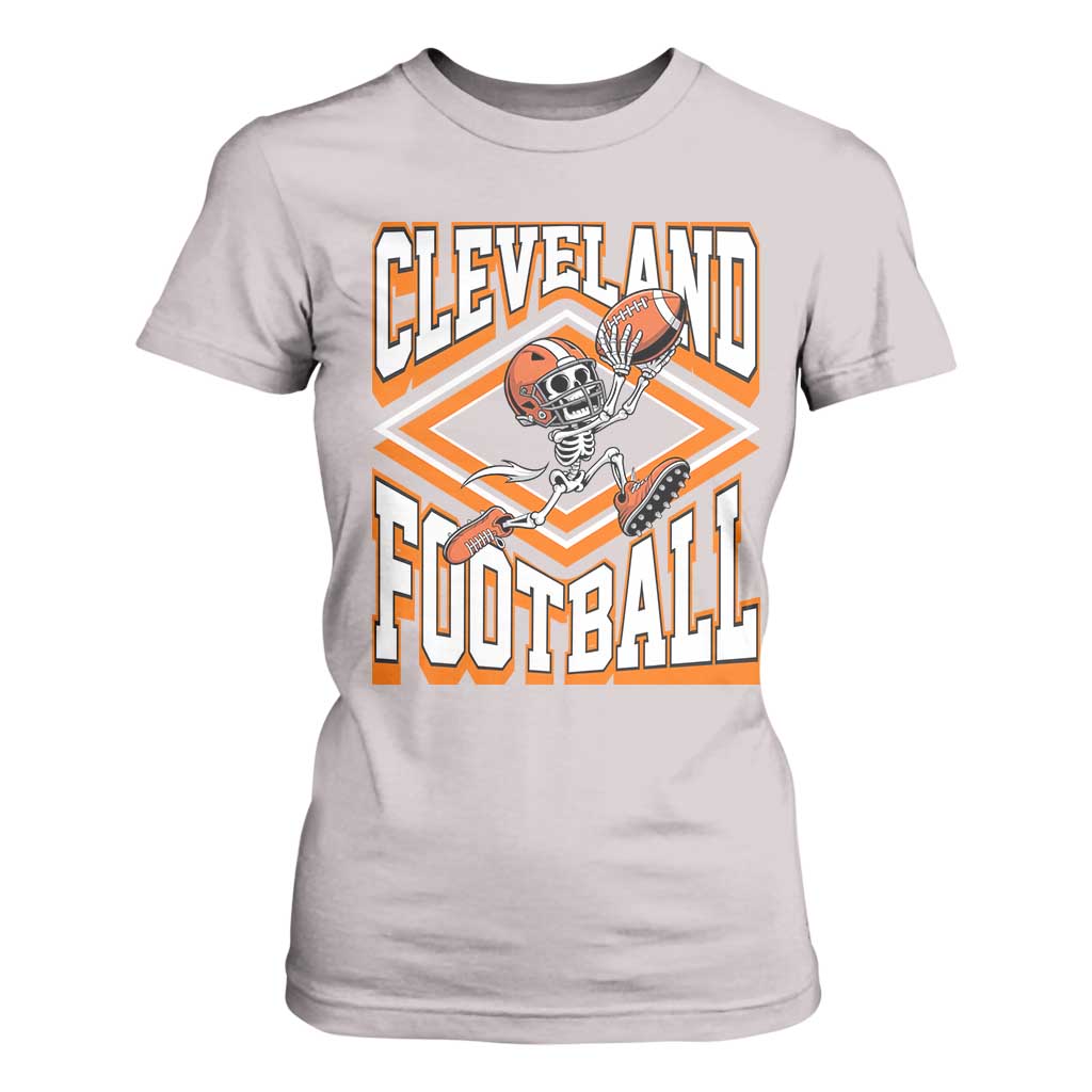 Funny Skeleton Dark Football T Shirt For Women CFBB Fan Gift TS12 Ice Gray Print Your Wear