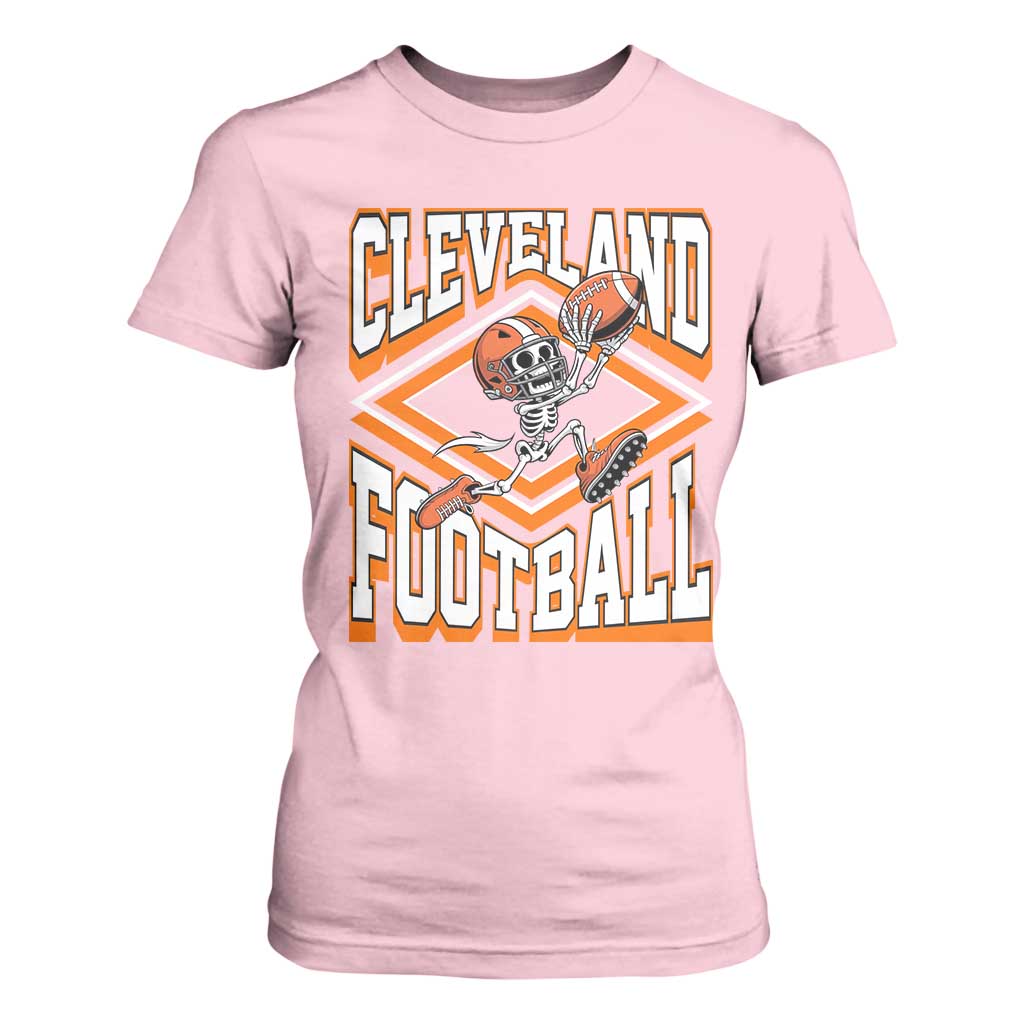 Funny Skeleton Dark Football T Shirt For Women CFBB Fan Gift TS12 Light Pink Print Your Wear