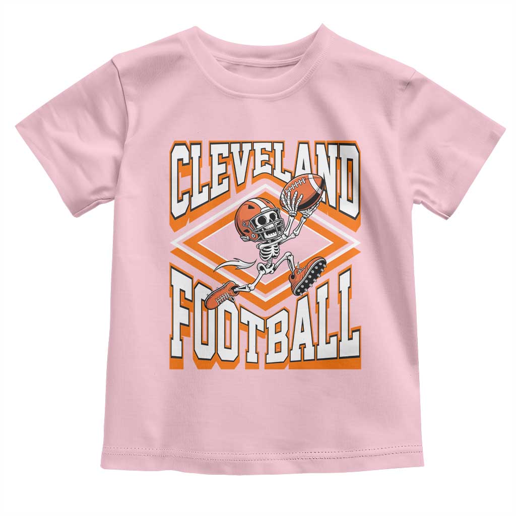 Funny Skeleton Dark Football Toddler T Shirt CFBB Fan Gift TS12 Light Pink Print Your Wear