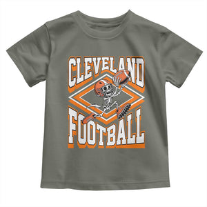 Funny Skeleton Dark Football Toddler T Shirt CFBB Fan Gift TS12 Military Green Print Your Wear