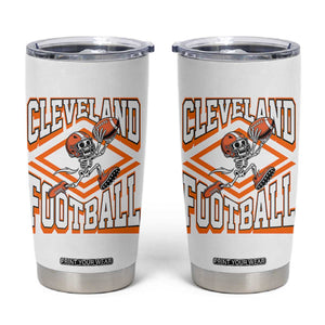 Funny Skeleton Dark Football Tumbler Cup CFBB Fan Gift TS12 White Print Your Wear