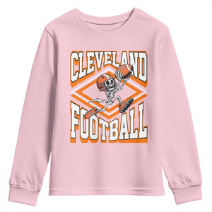 Funny Skeleton Dark Football Youth Sweatshirt CFBB Fan Gift TS12 Light Pink Print Your Wear