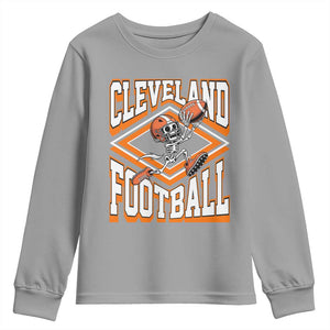 Funny Skeleton Dark Football Youth Sweatshirt CFBB Fan Gift TS12 Sport Gray Print Your Wear