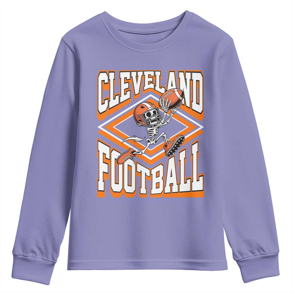 Funny Skeleton Dark Football Youth Sweatshirt CFBB Fan Gift TS12 Violet Print Your Wear
