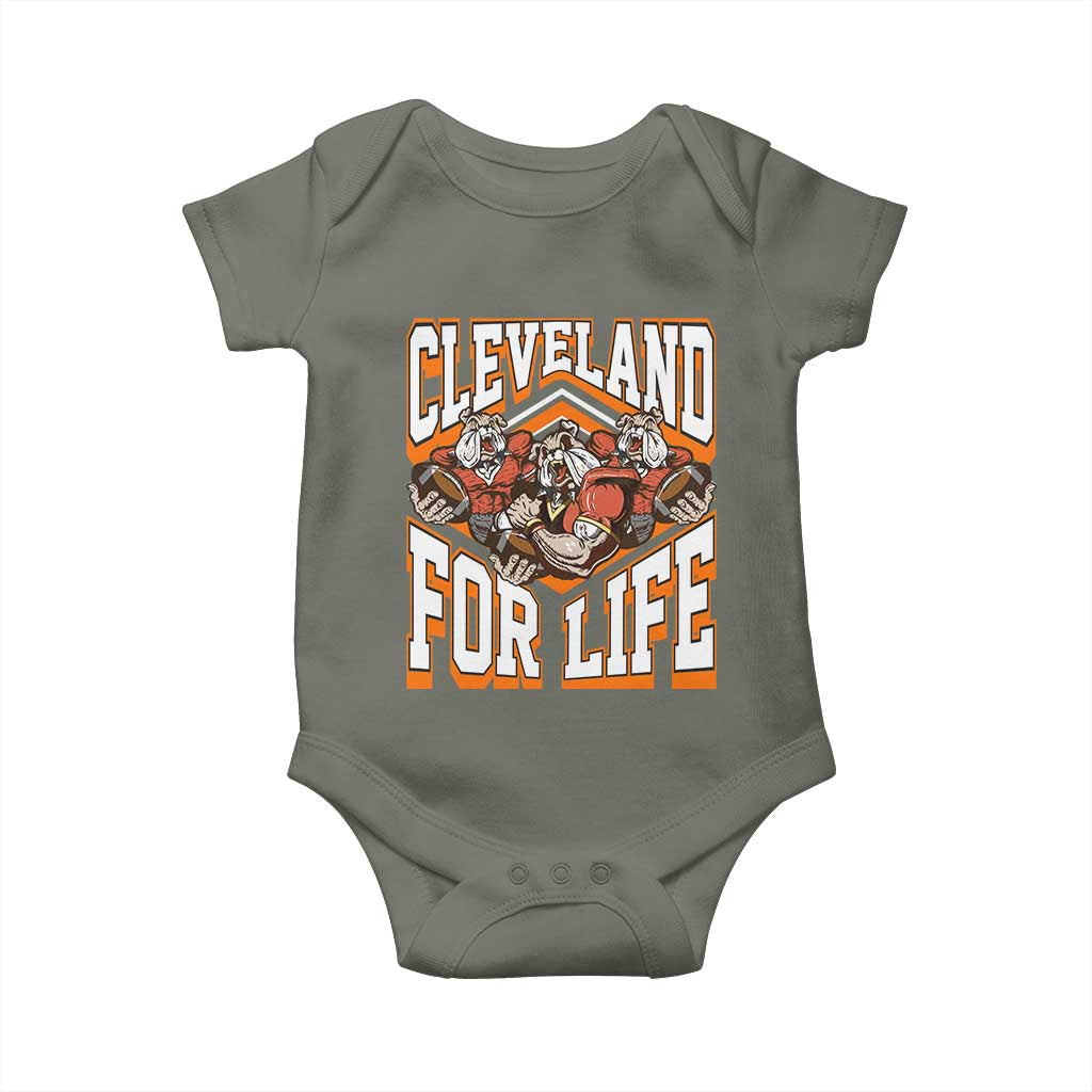 Cleveland For Life Baby Onesie CFBB Fan Gift TS12 Military Green Print Your Wear