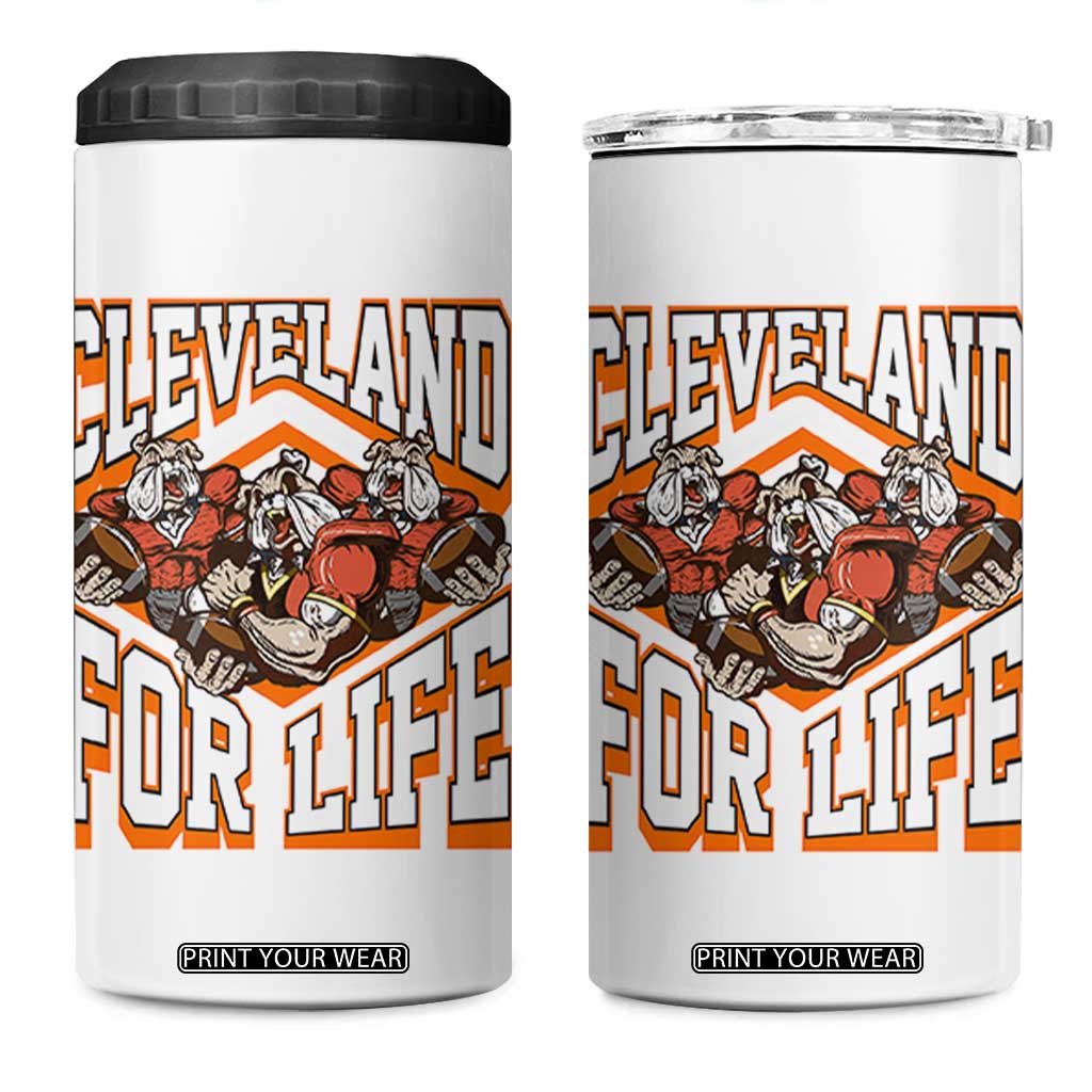 Cleveland For Life 4 in 1 Can Cooler Tumbler CFBB Fan Gift TS12 One Size: 16 oz White Print Your Wear