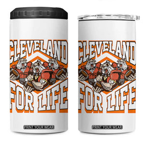 Cleveland For Life 4 in 1 Can Cooler Tumbler CFBB Fan Gift TS12 One Size: 16 oz White Print Your Wear