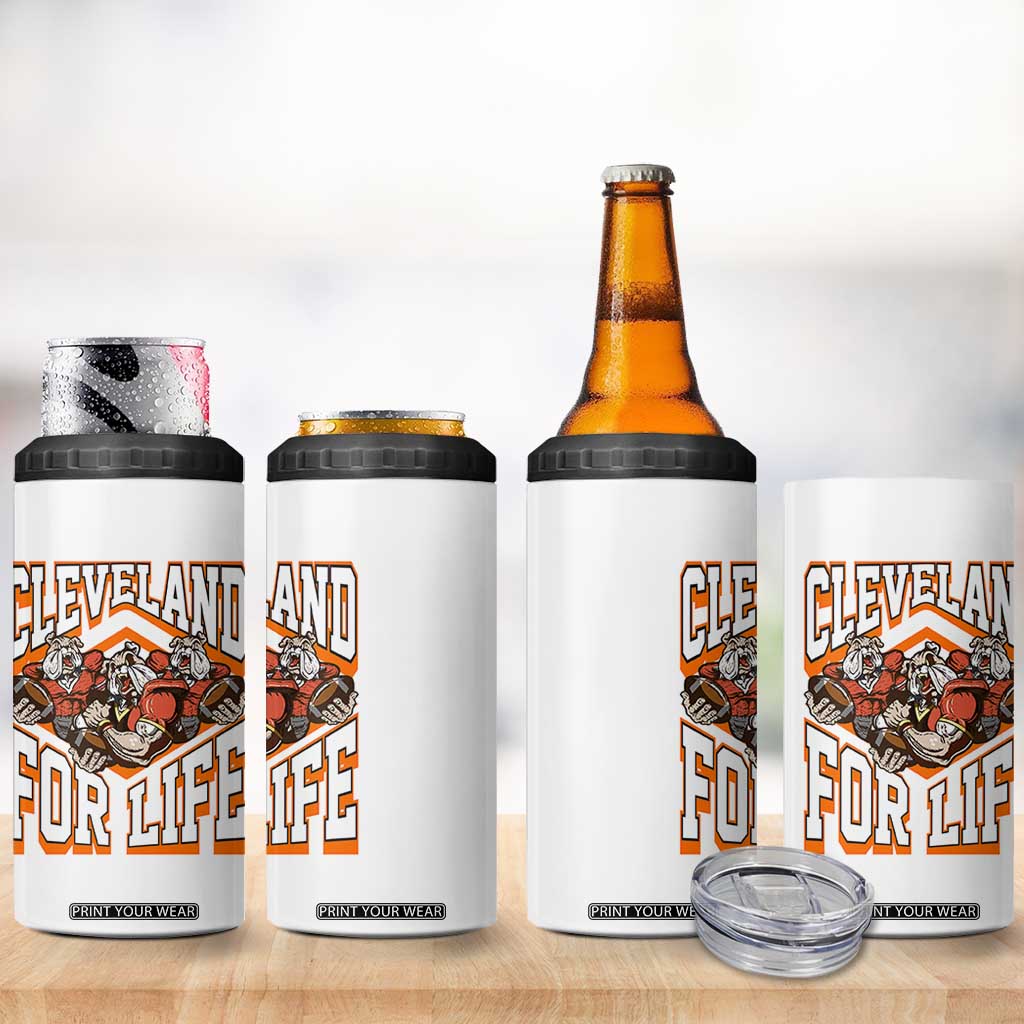 Cleveland For Life 4 in 1 Can Cooler Tumbler CFBB Fan Gift TS12 Print Your Wear
