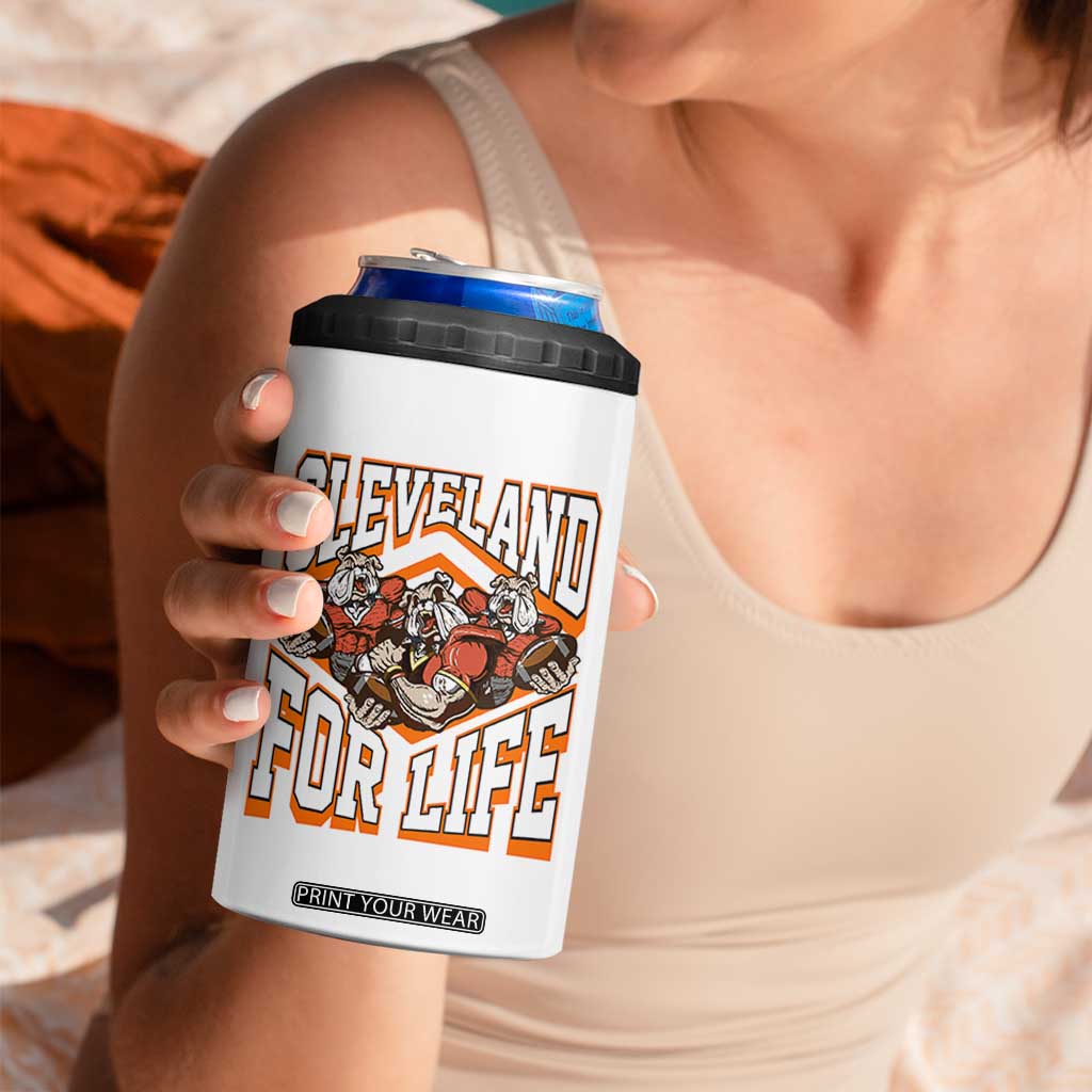 Cleveland For Life 4 in 1 Can Cooler Tumbler CFBB Fan Gift TS12 Print Your Wear