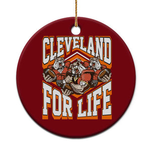 Cleveland For Life Ceramic Ornament CFBB Fan Gift TS12 1pc Red Print Your Wear
