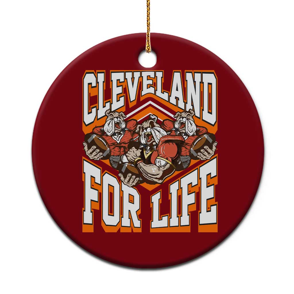 Cleveland For Life Ceramic Ornament CFBB Fan Gift TS12 1pc Red Print Your Wear