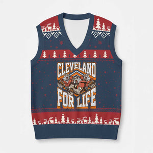 Cleveland For Life V-Neck Knit Sweater Vest CFBB Fan Gift TS12 Navy Red Print Your Wear