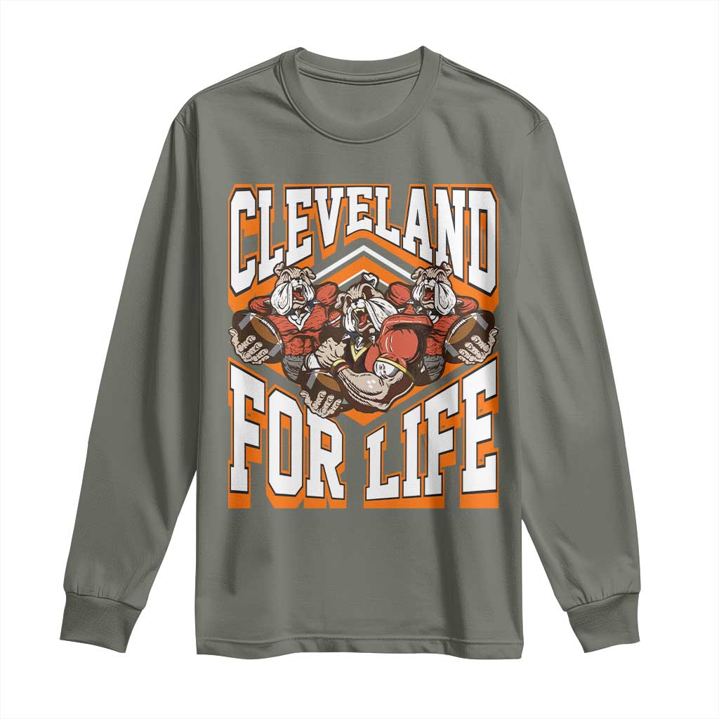 Cleveland For Life Long Sleeve Shirt CFBB Fan Gift TS12 Military Green Print Your Wear