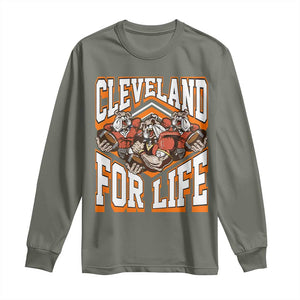 Cleveland For Life Long Sleeve Shirt CFBB Fan Gift TS12 Military Green Print Your Wear