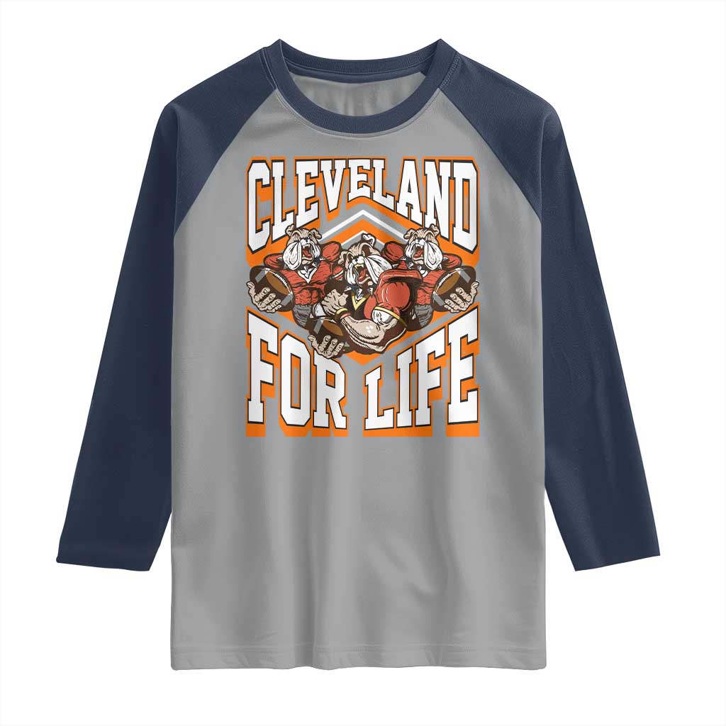 Cleveland For Life Raglan Shirt CFBB Fan Gift TS12 Sport Gray Navy Print Your Wear