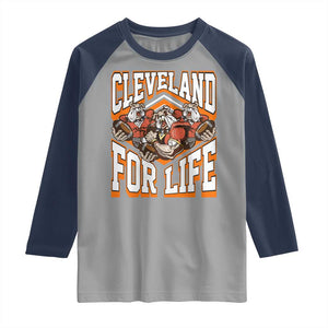 Cleveland For Life Raglan Shirt CFBB Fan Gift TS12 Sport Gray Navy Print Your Wear