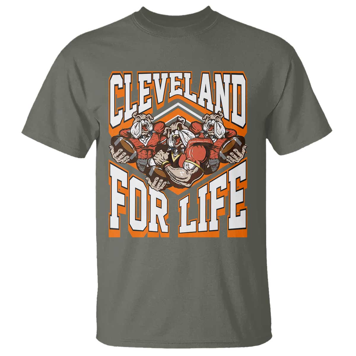 Cleveland For Life T Shirt CFBB Fan Gift TS12 Military Green Print Your Wear