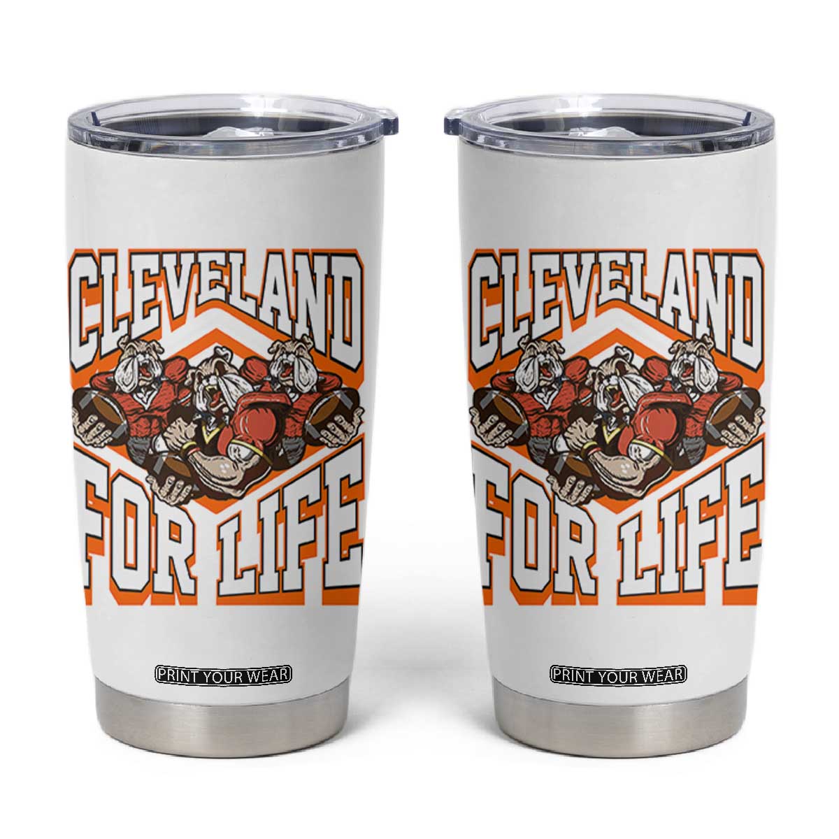 Cleveland For Life Tumbler Cup CFBB Fan Gift TS12 White Print Your Wear