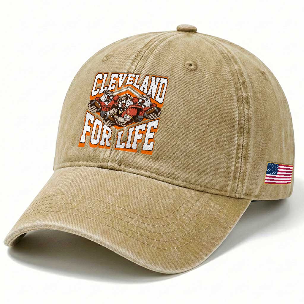 Cleveland For Life Washed Cotton Baseball Cap CFBB Fan Gift TS12 Print Your Wear