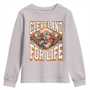 Cleveland For Life Youth Sweatshirt CFBB Fan Gift TS12 Ice Gray Print Your Wear