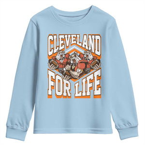 Cleveland For Life Youth Sweatshirt CFBB Fan Gift TS12 Light Blue Print Your Wear