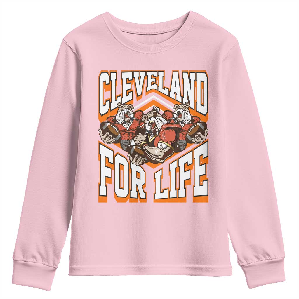 Cleveland For Life Youth Sweatshirt CFBB Fan Gift TS12 Light Pink Print Your Wear