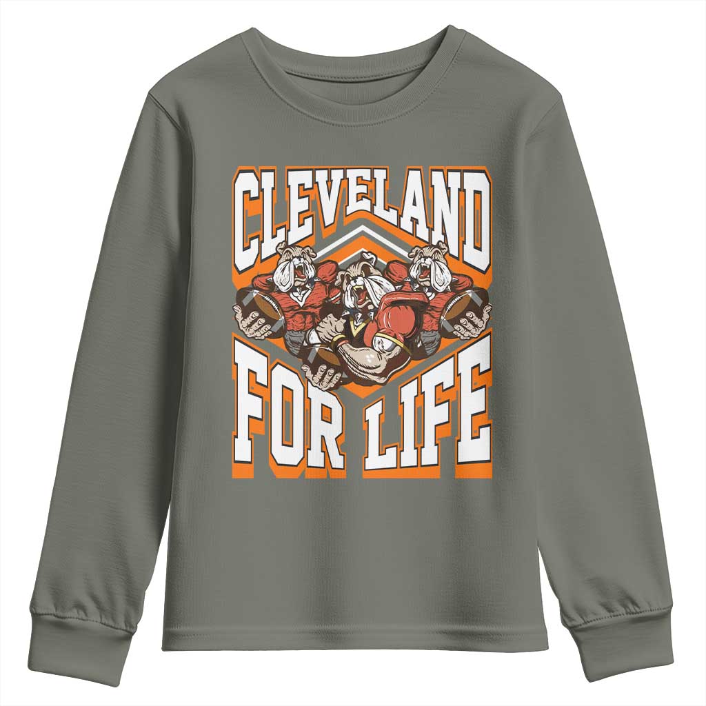 Cleveland For Life Youth Sweatshirt CFBB Fan Gift TS12 Military Green Print Your Wear