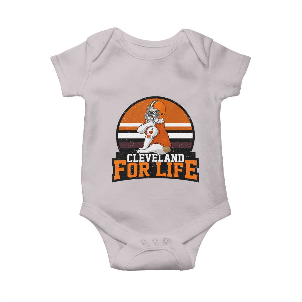 Funny Bulldog Game Day Baby Onesie Cleveland For Life TS12 Ice Gray Print Your Wear