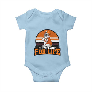 Funny Bulldog Game Day Baby Onesie Cleveland For Life TS12 Light Blue Print Your Wear