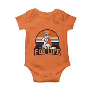 Funny Bulldog Game Day Baby Onesie Cleveland For Life TS12 Orange Print Your Wear