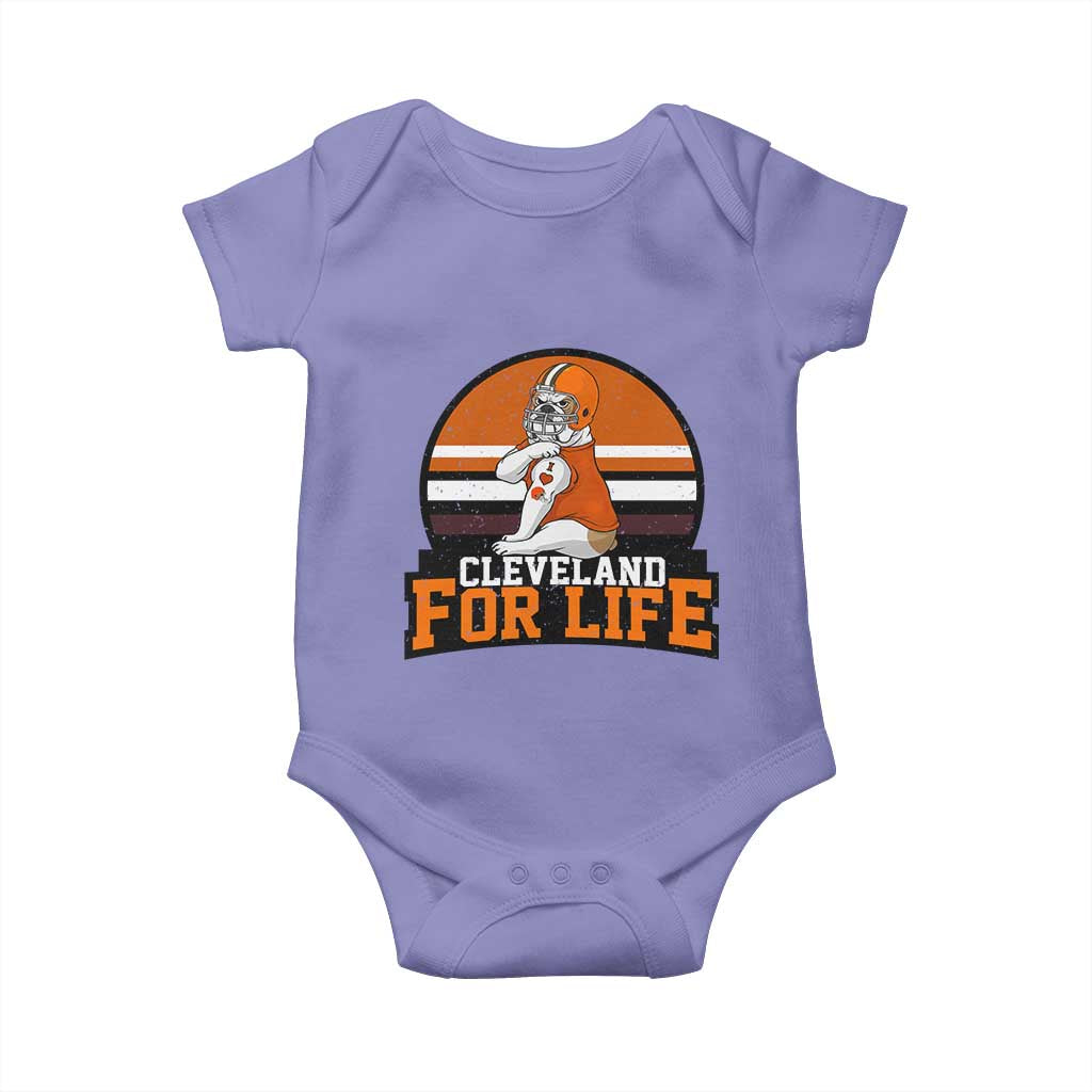 Funny Bulldog Game Day Baby Onesie Cleveland For Life TS12 Violet Print Your Wear