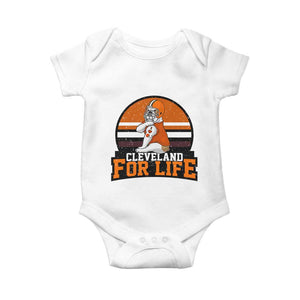 Funny Bulldog Game Day Baby Onesie Cleveland For Life TS12 White Print Your Wear