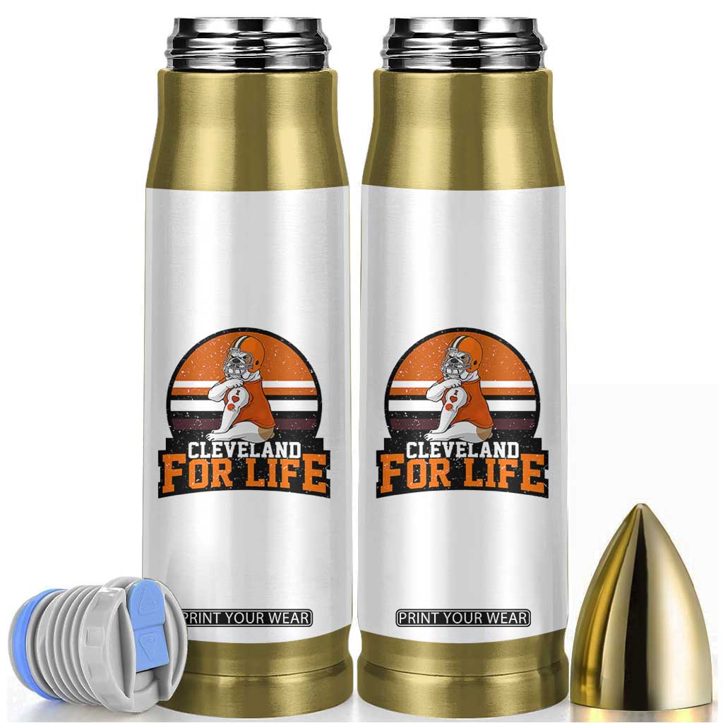 Funny Bulldog Game Day Bullet Tumbler Cleveland For Life TS12 White Print Your Wear