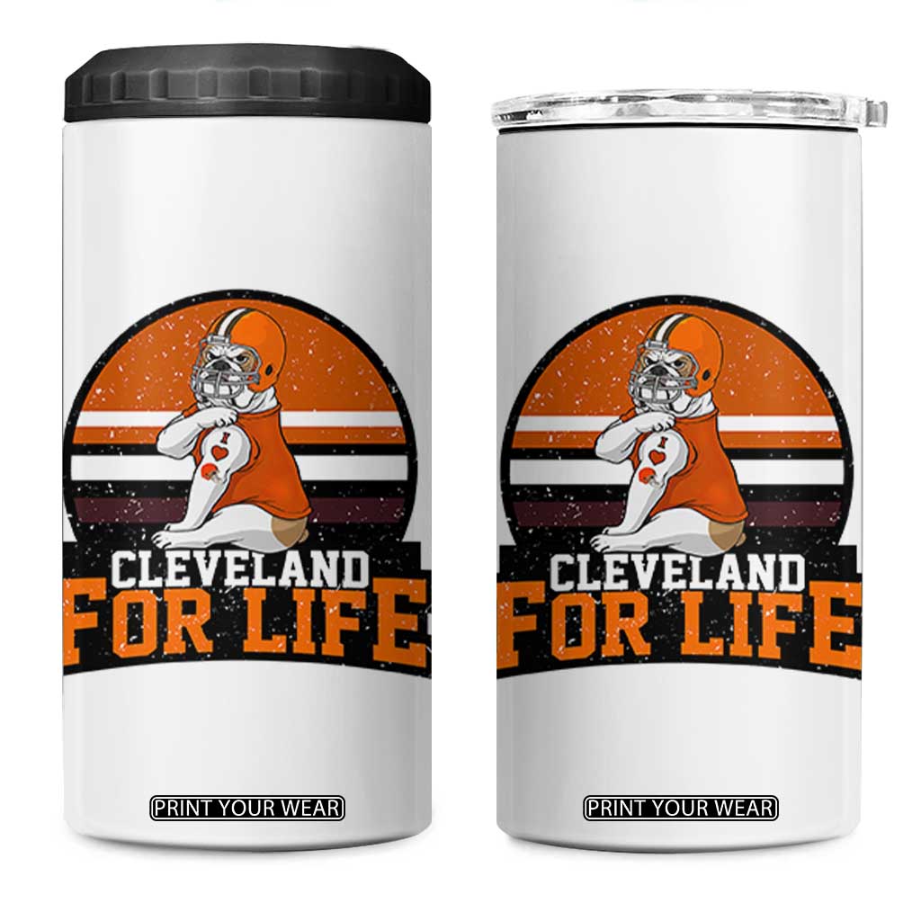 Funny Bulldog Game Day 4 in 1 Can Cooler Tumbler Cleveland For Life TS12 One Size: 16 oz White Print Your Wear