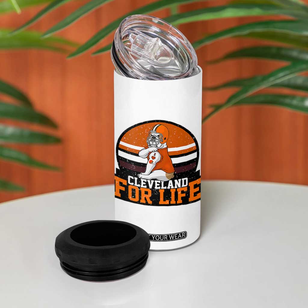 Funny Bulldog Game Day 4 in 1 Can Cooler Tumbler Cleveland For Life TS12 Print Your Wear