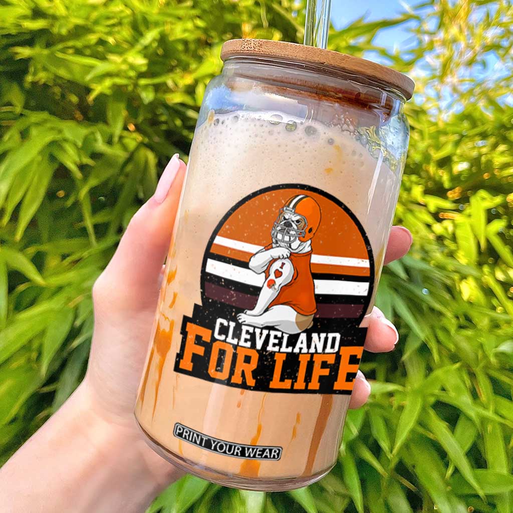 Funny Bulldog Game Day Glass Can Cleveland For Life TS12 White Print Your Wear