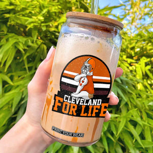 Funny Bulldog Game Day Glass Can Cleveland For Life TS12 White Print Your Wear