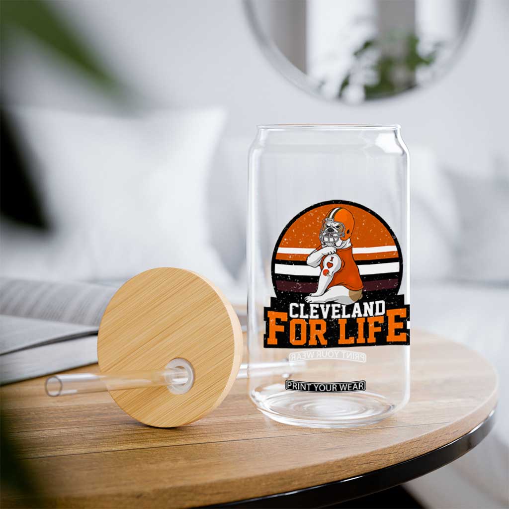 Funny Bulldog Game Day Glass Can Cleveland For Life TS12 Print Your Wear