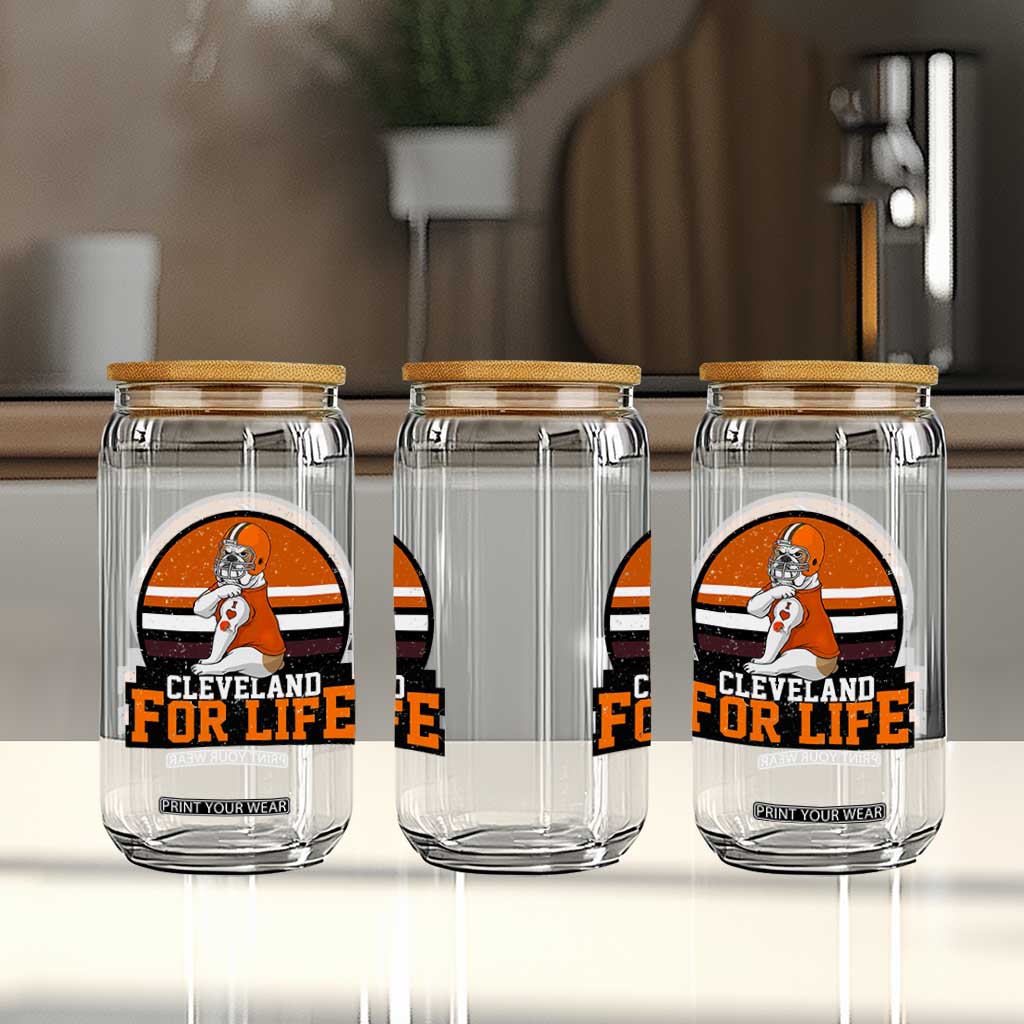 Funny Bulldog Game Day Glass Can Cleveland For Life TS12 Print Your Wear