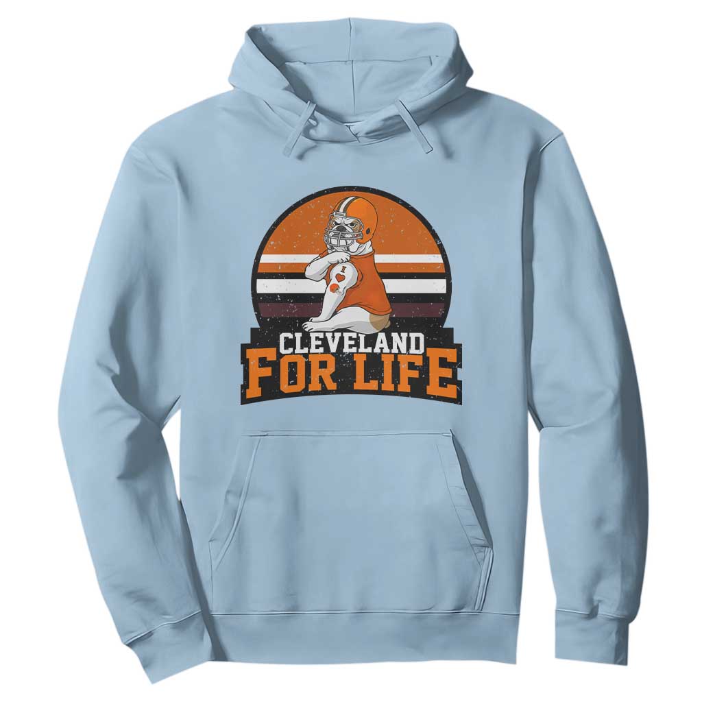 Funny Bulldog Game Day Hoodie Cleveland For Life TS12 Light Blue Print Your Wear